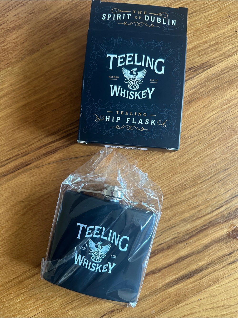 Teeling Whiskey from Dublin Black hip flask